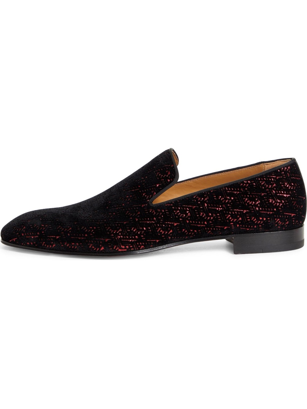 Christian Louboutin Men’s Dandelion Metallic Venetian Loafers in Loubi Red NIB